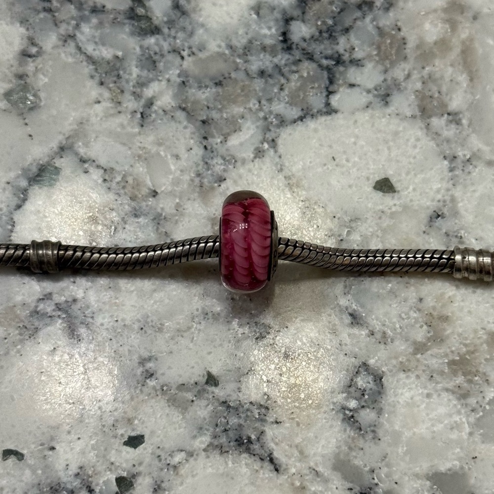 Pink glass Chamilia bead